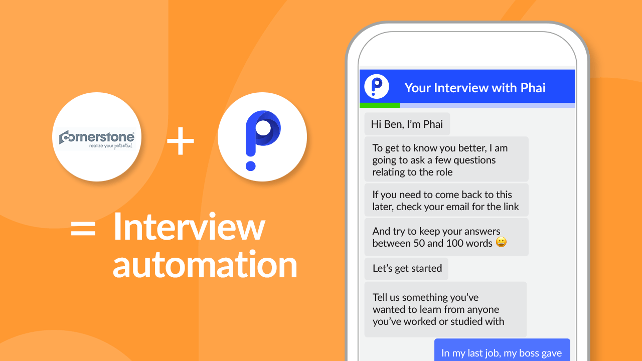 Cornerstone + Sapia = Faster, fairer hiring