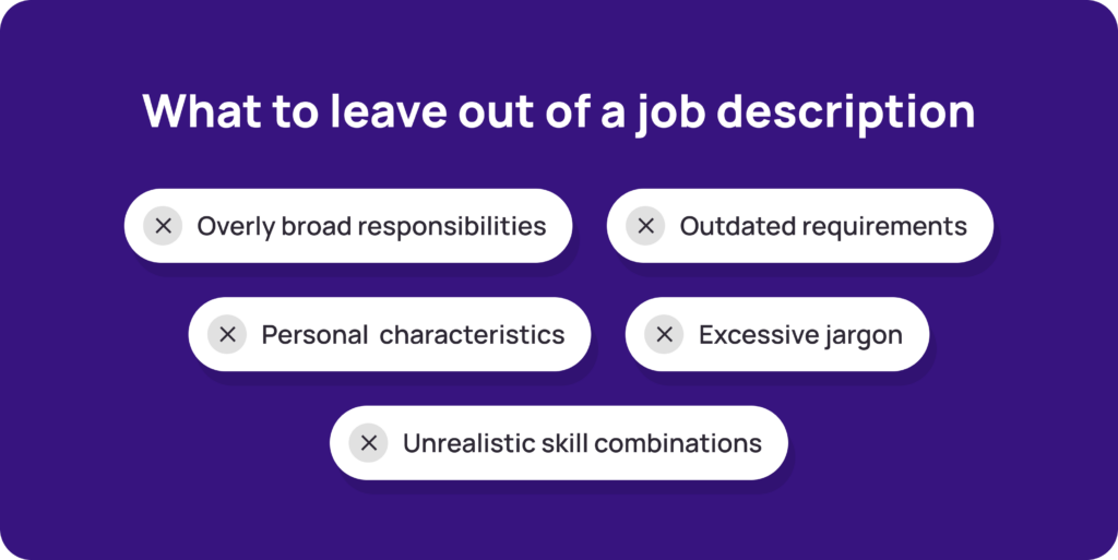 What to leave out of job description