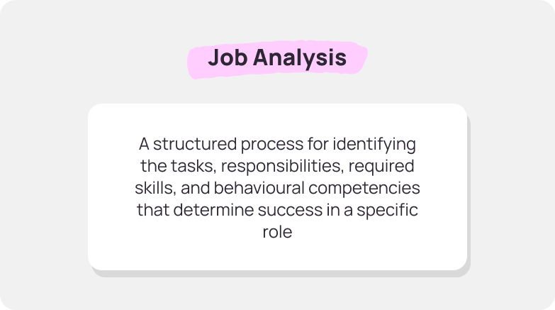 Definition of a job analysis